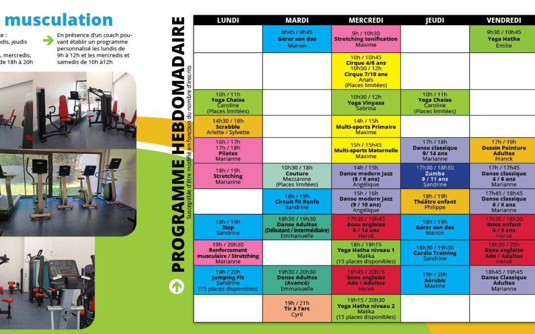 PLANNING DES COURS 2025/2026
