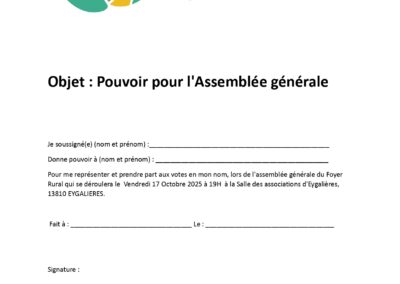 ASSEMBLEE GENERALE LE 17.10.2025